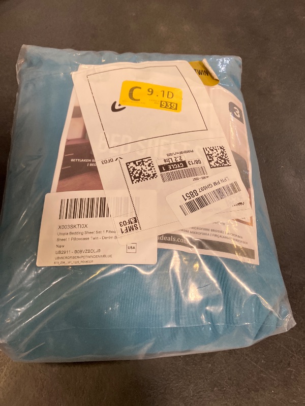 Photo 1 of Utopia Bedding Twin Sheet Set, 3 Pieces, Denim Blue