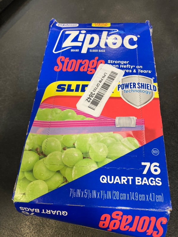 Photo 1 of Ziploc Quart Slider Storage Bags, 76 Count