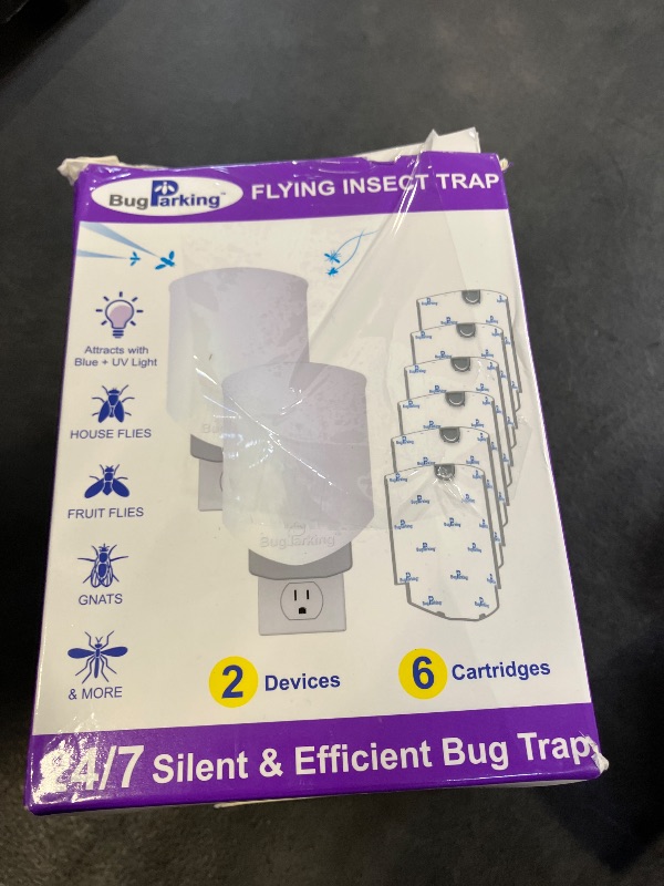 View 2 of Bug Parking Flying Insect Trap for Fruit Flies,Gnats,2 Devices & 6 Refills