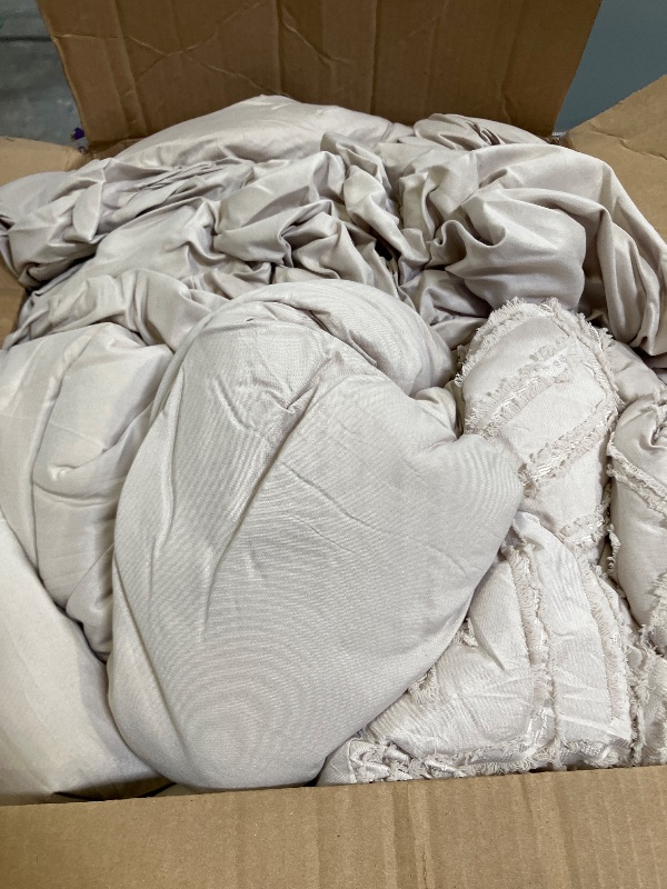 Photo 1 of Andency King Size Comforter Set, Oatmeal, 7 Pieces