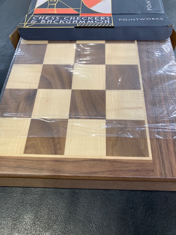 Photo 1 of Pointworks 17" Wooden Chess, Checkers, Backgammon Set
