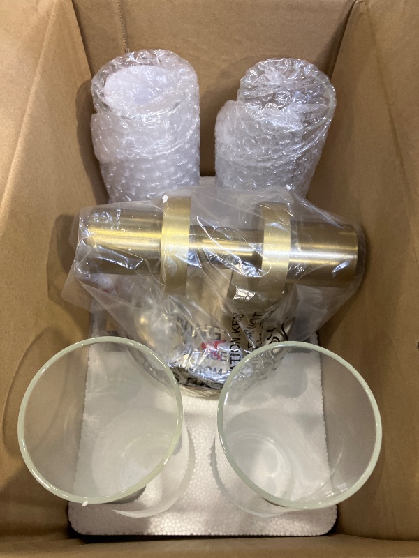 Photo 1 of Wall Sconces Set of Two, Hardwired Brushed Gold Bathroom Sconces Wall Lighting with Clear Glass, Modern Sconces Wall Decor Set of 2 Bathroom Light fixtures for Mirror Hallway (Bulbs Not Included)