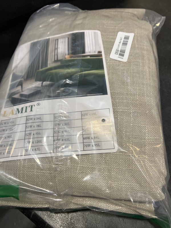 View 2 of LAMIT Sage Grey Linen Curtains - 84" L Panels (2)