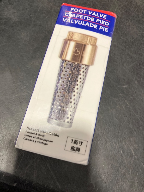 View 2 of 1 Inch Foot Valve with Backflow Prevention, Universal One-Way Female Pipe Thread Check Valve, Lead-Free Brass Construction for Lakes Wells and Ponds Filtering