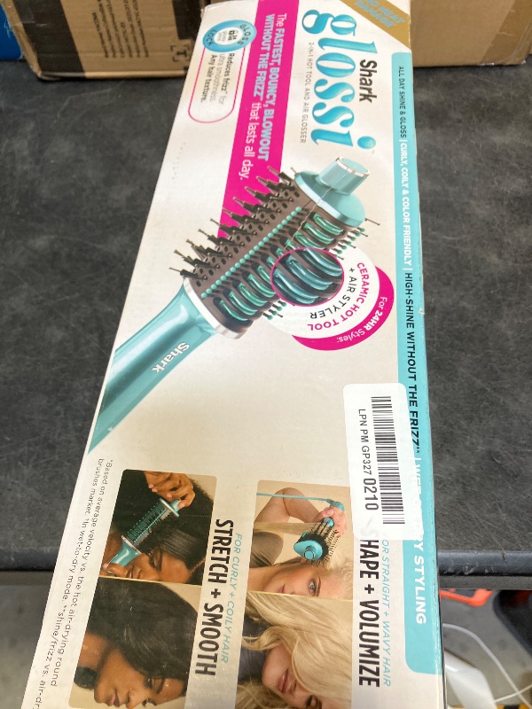 View 2 of Shark Glossi 2-in-1 Blow Dryer Brush, Ceramic Comb, Juniper, HT302TL