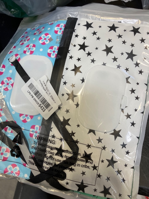 View 2 of FEBSNOW 6 Pack Baby Wipes Dispenser, Portable Travel Refillable Wipe Holder