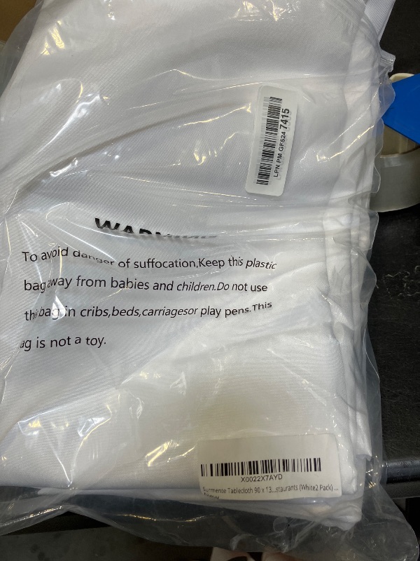 View 2 of Surmente 2 Pack 90x132 Inch White Tablecloths