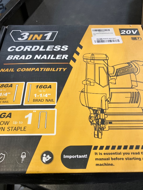 View 2 of Funnywhale 3-in-1 Cordless Brad Nailer & Stapler