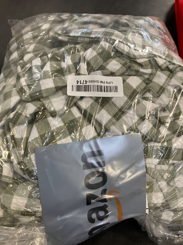 Photo 1 of Bedsure Gingham Ruffle King Duvet Cover Set, Olive Green