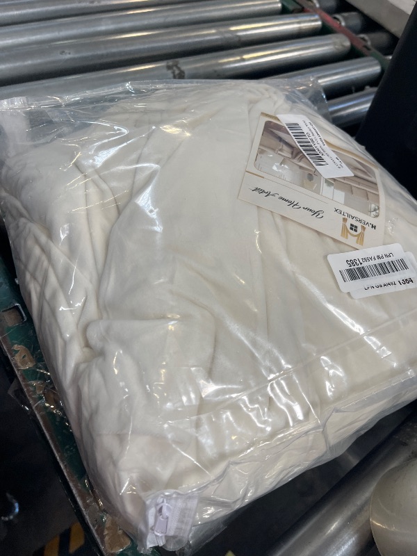 View 2 of H.VERSAILTEX Velvet Plush Loveseat Slipcover - Porcelain White