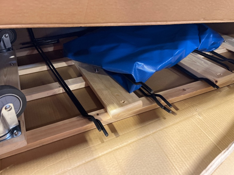View 2 of HIGOOD Basket Trucks,Service Carts Blue 24 Bushel Knock Down Truck,Carts, 32.0 cu. ft, 600 lb, 54" L X 34" W X 37" H Capacity