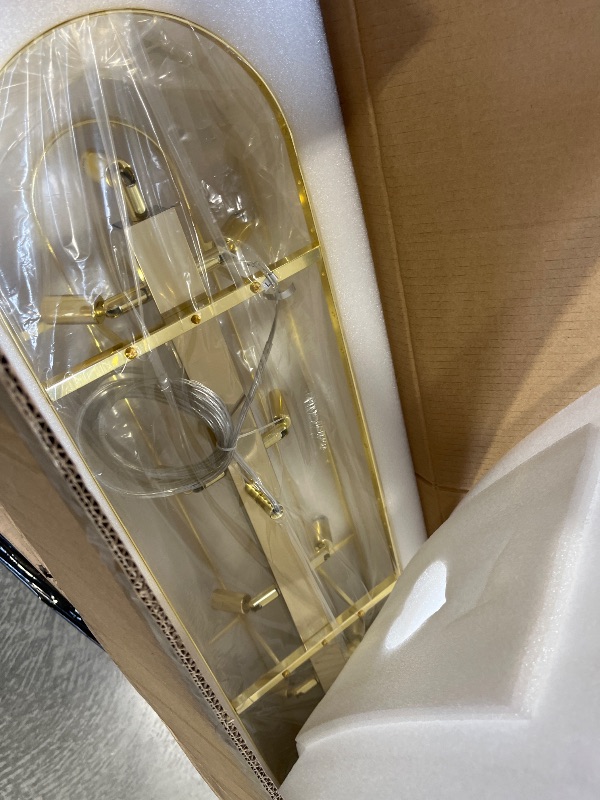 View 3 of SHEKAITAO L50in Champagne Gold Crystal Chandeliers 20-Light Modern Chandeliers for Dining Room Large Rectangle Luxury Pendant Light Fixture for Kitchen Island,Entryway,Living Room