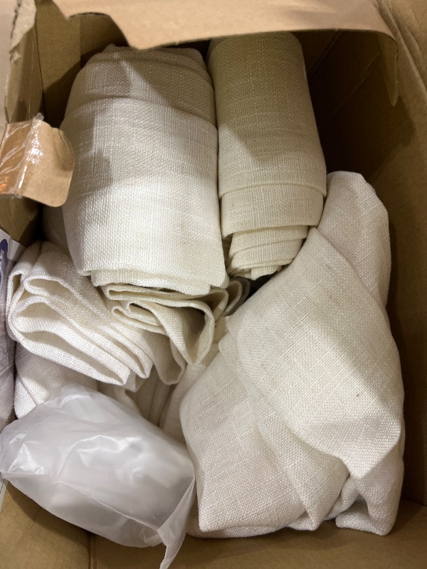 Photo 1 of MIULEE Pinch Pleat Linen Curtains, 4 Panels, Natural, 40"x96"