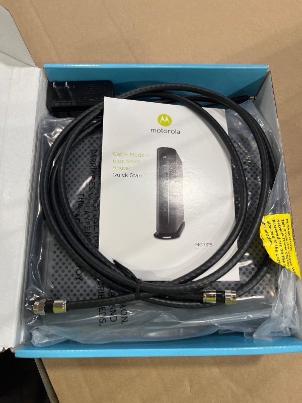 Photo 1 of Motorola MG7315 Modem WiFi Router Combo, DOCSIS 3.0, N450 WiFi