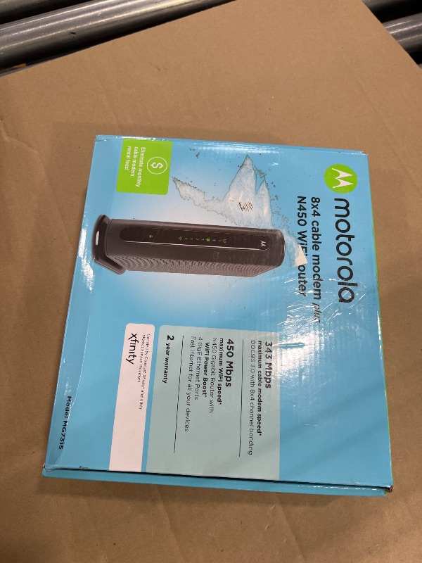 Photo 1 of Motorola MG7315 Modem WiFi Router Combo, DOCSIS 3.0, N450 WiFi