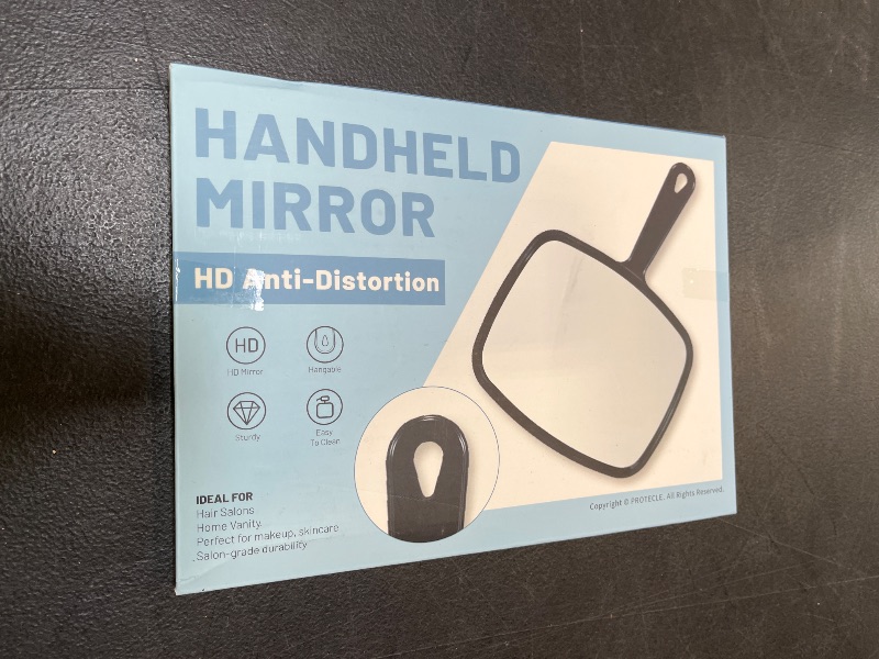 View 2 of Gladmart Hand Mirror, White, 10.3" x 7.4"
