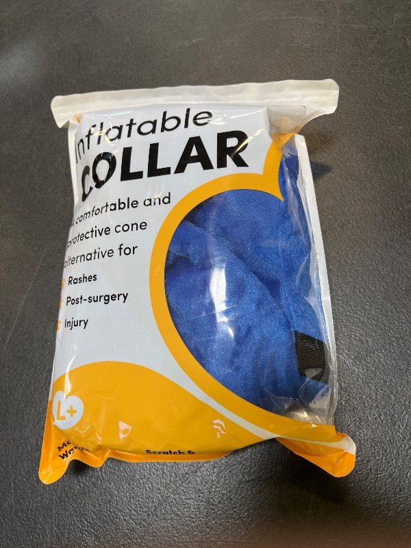 View 2 of BENCMATE Inflatable Dog Cone Collar - Large+, Blue