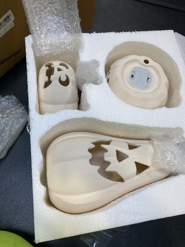 View 3 of Woanger Terracotta Pumpkin Lanterns, 3 Pack