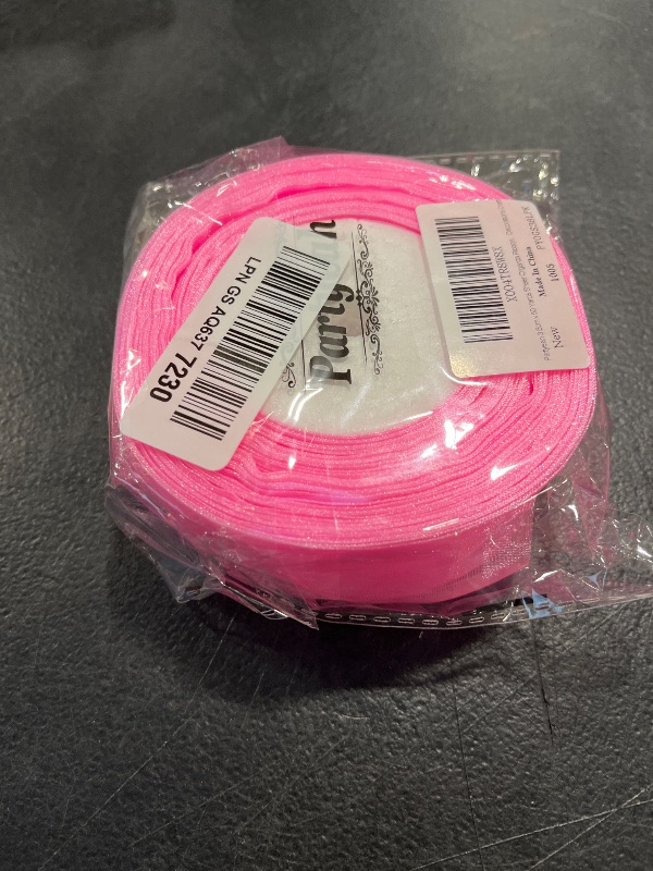 View 2 of Partyeah Sheer Organza Ribbon - Light Pink, 1.5 Inch x 50 Yards