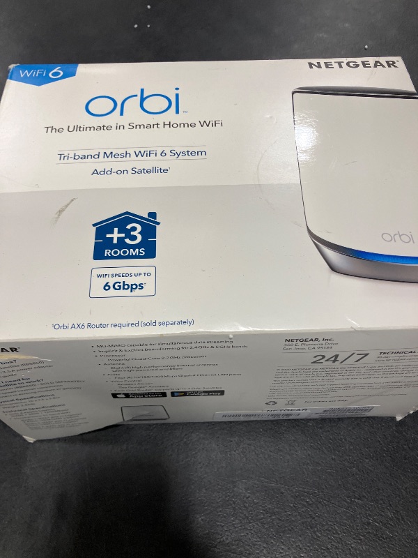 Photo 1 of NETGEAR Orbi RBS850 Mesh WiFi 6 Satellite