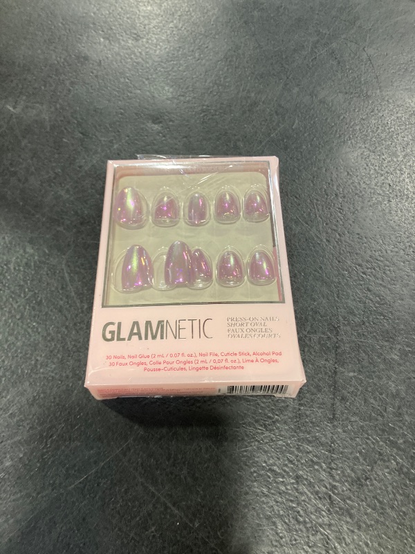 Photo 1 of Glamnetic Halloween Press On Nails, Short Oval Cat-Eye, Bitter Orange
