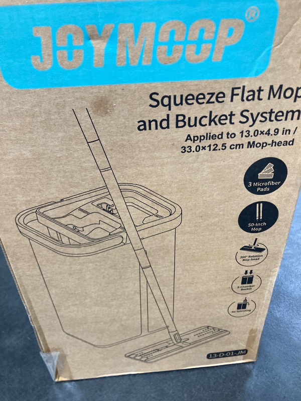 Photo 1 of JOYMOOP Wall Mop and Bucket Set with 3 Microfiber Pads