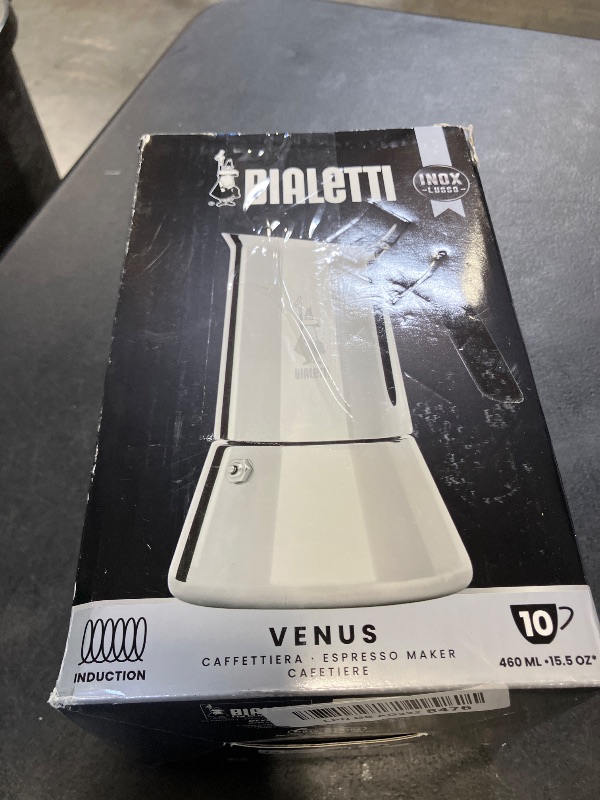View 2 of Bialetti Venus Induction Stovetop Espresso Maker, 10 Cups, Silver