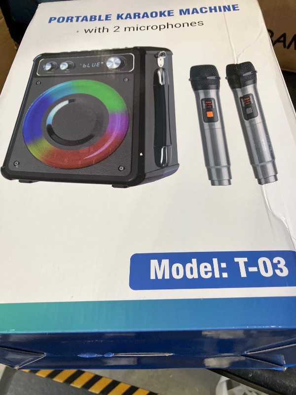 Photo 1 of VOSOCO Karaoke Machine - Bluetooth Speaker with 2 Wireless Mics