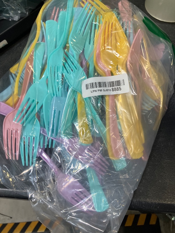 Photo 1 of Joy Akkess Pastel Plastic Forks (50 Pcs)