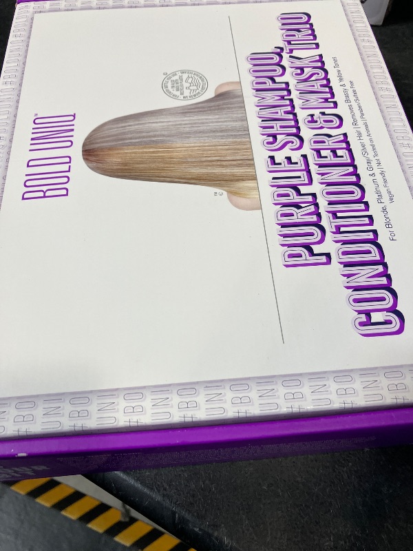 Photo 1 of BOLD UNIQ Purple Shampoo, Conditioner & Mask Trio Gift Set