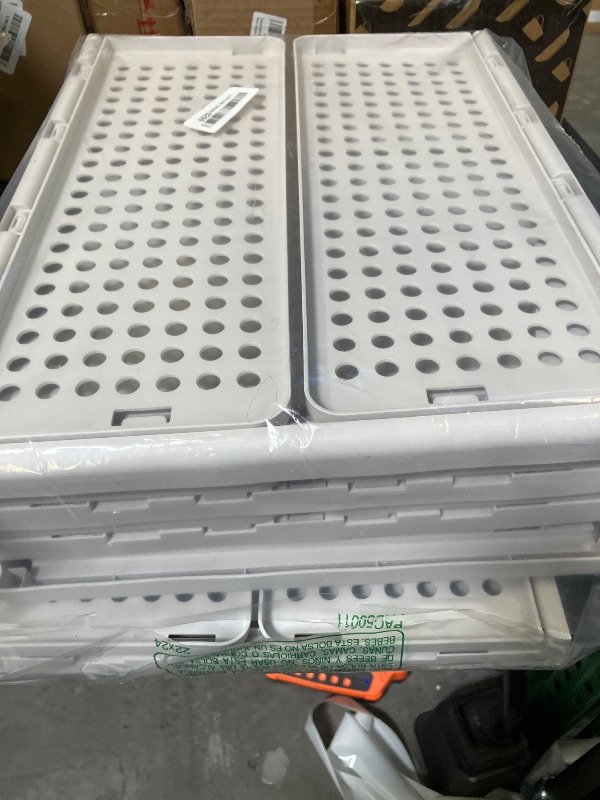 Photo 1 of caktraie Stackable Storage Basket - 5 Pack White
