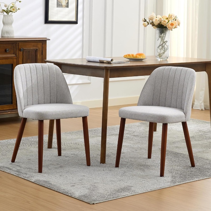 Photo 1 of 36FCMWCT
DealsGarvee Set of 2 Wooden Dining Chairs Upholstered Fabric Seats with Padded Comfort Sturdy Wood Legs for Kitchen Dining Room Restaurant Cafe 20.5D x 18.1W x 30H Inches Neutral Color
