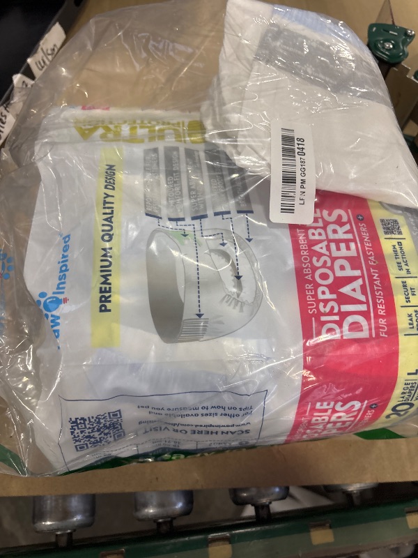 Photo 1 of Paw Inspired Disposable Female Dog Diapers, Large, 20 Count