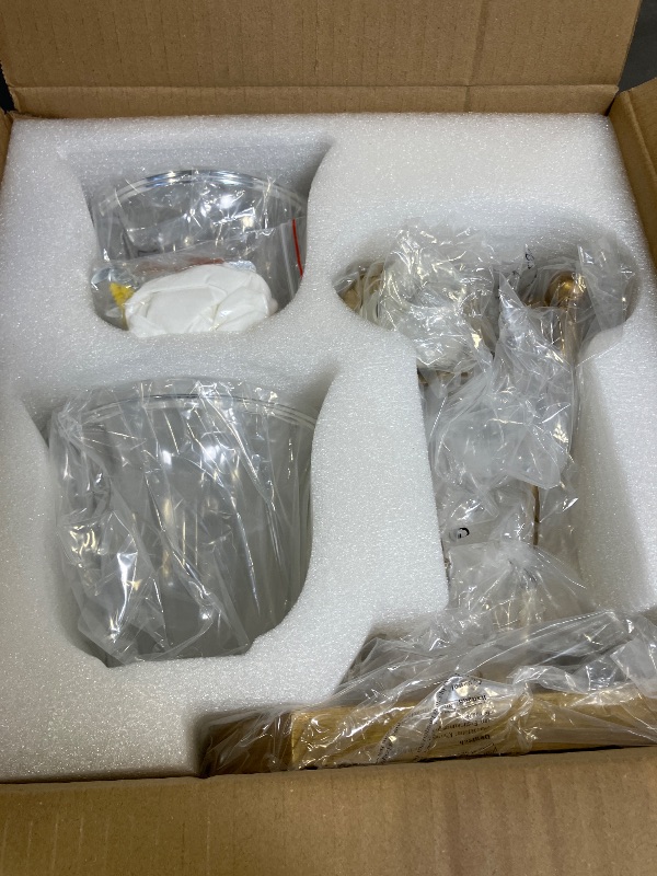 Photo 1 of DvmTeom 2-Light Crystal Glass Bathroom Vanity Light - Gold
