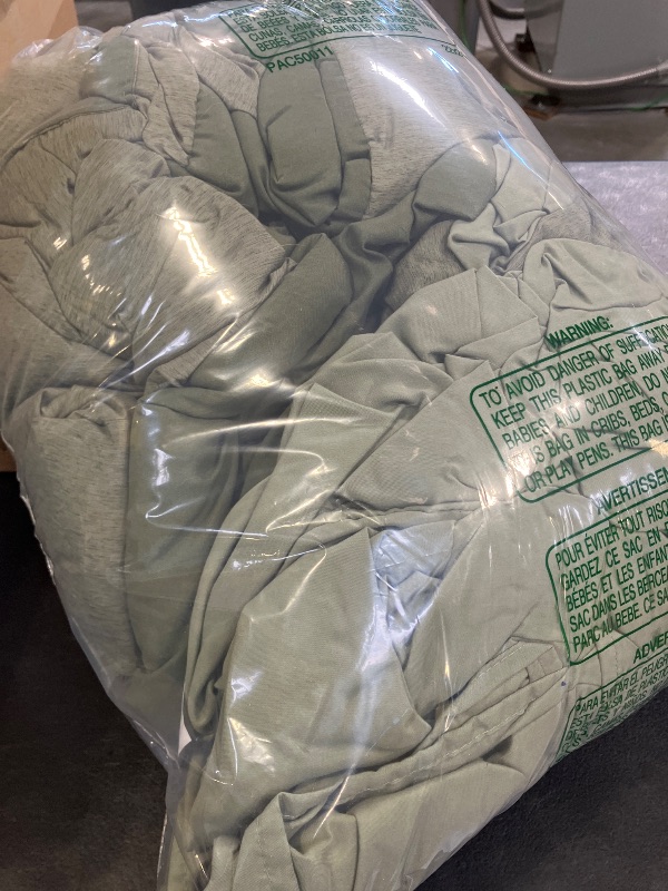 Photo 1 of Monbix Queen Comforter Set 7 Pieces Cationic Green Bed in a Bag