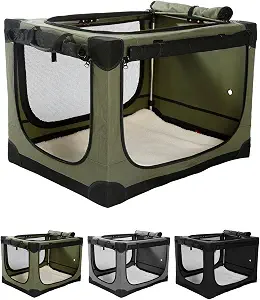 Photo 1 of Veraste Collapsible Soft-Sided Dog Crate, Green