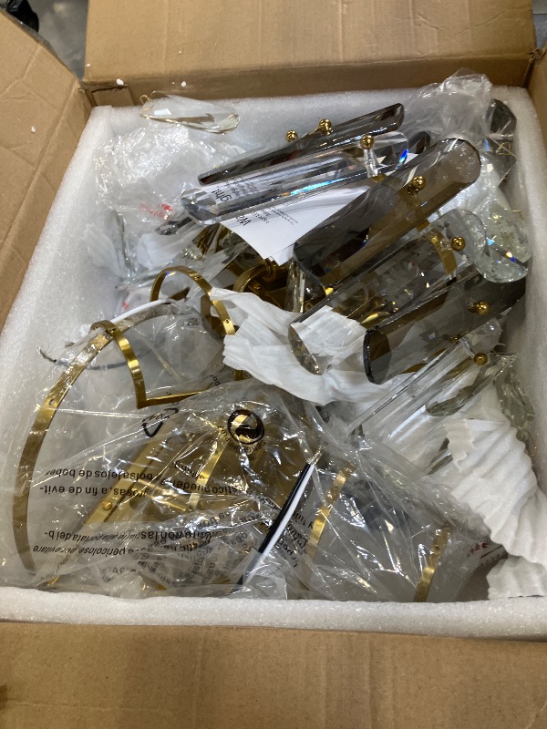 Photo 1 of BBLLWJ Crystal Wall Sconce Set of 2 - Gold Bathroom Vanity Light