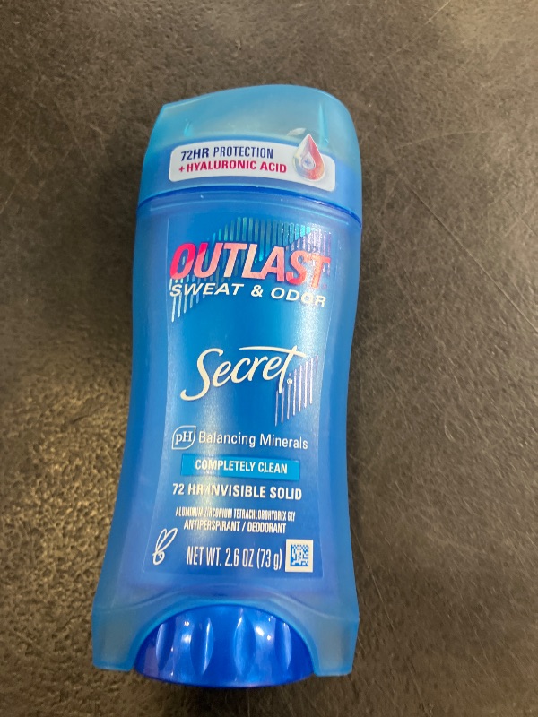 Photo 1 of Secret Outlast Antiperspirant Deodorant, Completely Clean, 2.6 oz