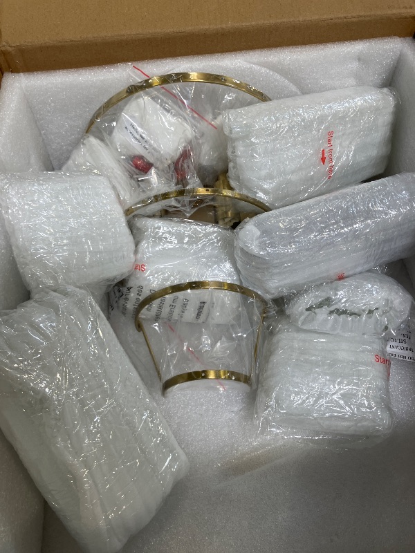 View 4 of BBLLWJ Crystal Wall Sconce Set of 2 - Gold Bathroom Vanity Light