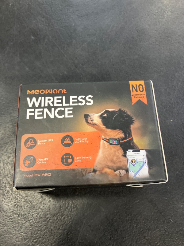 Photo 1 of Meowant GPS Wireless Dog Fence, App Controlled, No Remote | Adjustable 82–7000 ft GPS Custom Fence, Early Alert Function, Waterproof LCD Collar for Outdoor Dogs Over 10 lbs