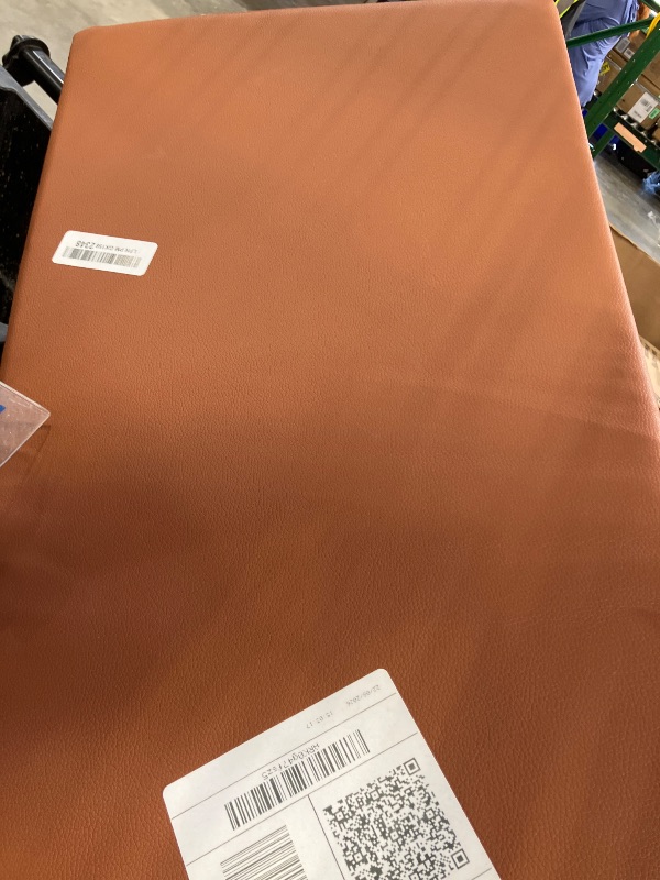 View 2 of SAMTY Faux Leather Piano Bench Cushion with Ties - 30x14 inch, Brown