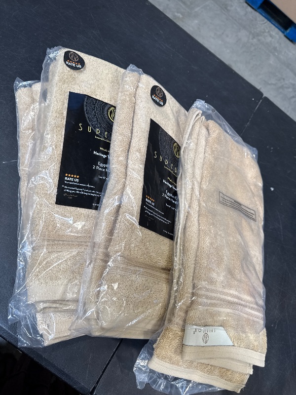 View 2 of SUPERIOR Egyptian Cotton 8-Piece Hand Towel Set - Toast