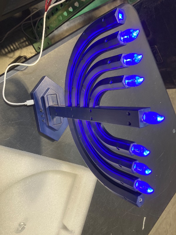 View 6 of Rite Lite ColorWave Menorah - Multi-Function, Remote Control, Matte Blue