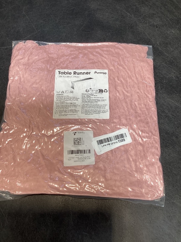 View 2 of Pureegg Cheesecloth Table Runner 120 Inch Dusty Pink
