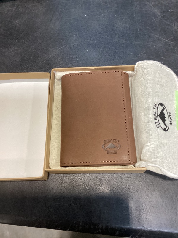 Photo 1 of Stealth Mode Trifold Leather Wallet for Men RFID Blocking