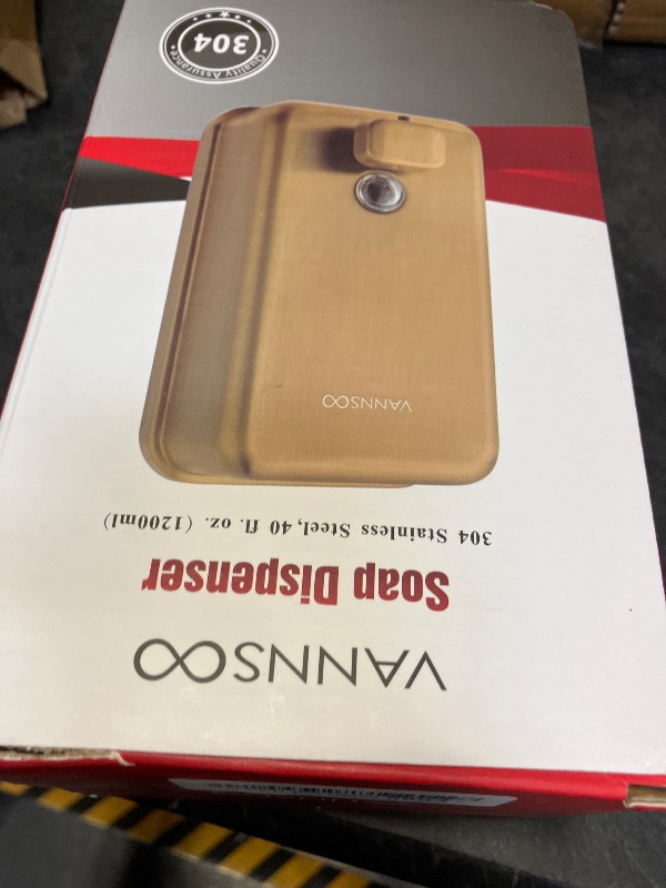 Photo 1 of VANNSOO Wall Mounted Soap Dispenser, Vertical Gold