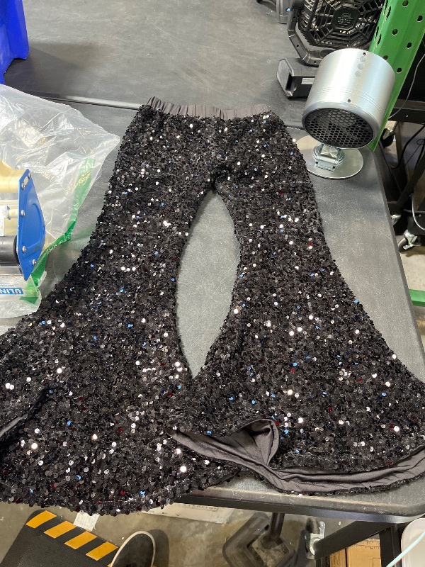 Photo 1 of Toddler Girl Bell Bottoms Pink Sequins Flared Pants Elastic Waist Sequin Halloween Trousers Outfits
8t