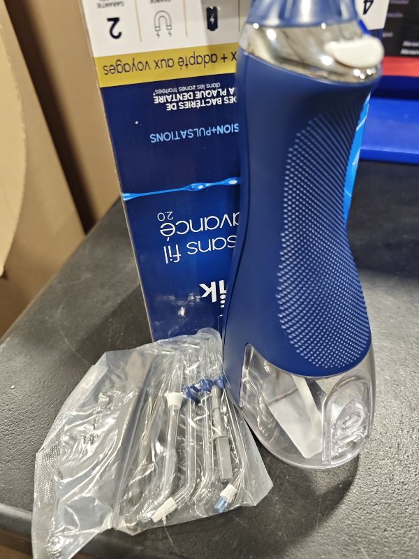 Photo 1 of Waterpik Cordless Advanced Portable Water Flosser, Rechargeable, Blue