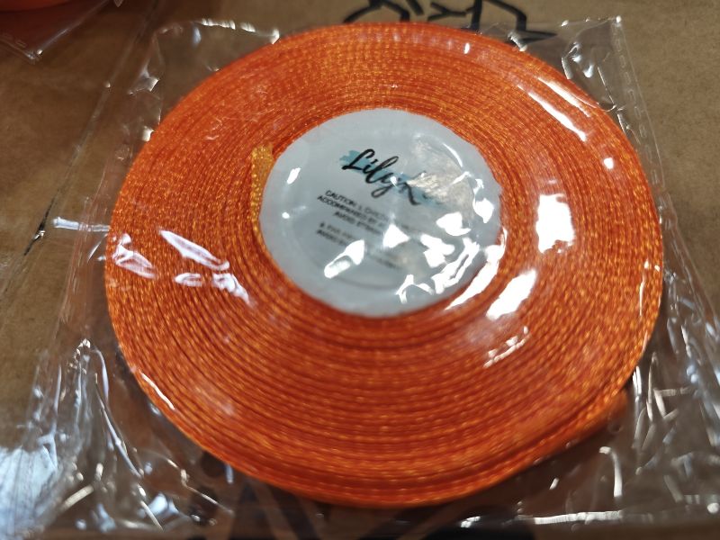 Photo 1 of Orange Ribbon 1/4 Inch x 36 Yards for Gift Wrap Halloween & Birthdays Satin