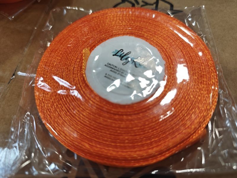 Photo 1 of Orange Ribbon 1/4 Inch x 36 Yards for Gift Wrap Halloween & Birthdays Satin